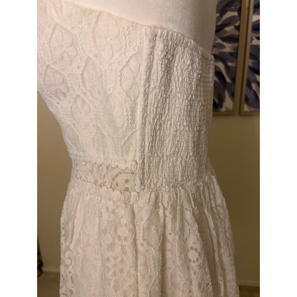 LILLY PULITZER Brett Strapless Lace Dress White Size L Wedding Bridal Pockets - Picture 12 of 14